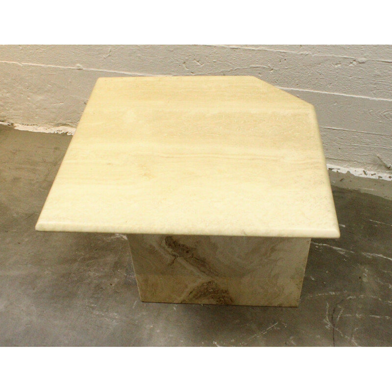 Set of 3 vintage travertine nesting tables