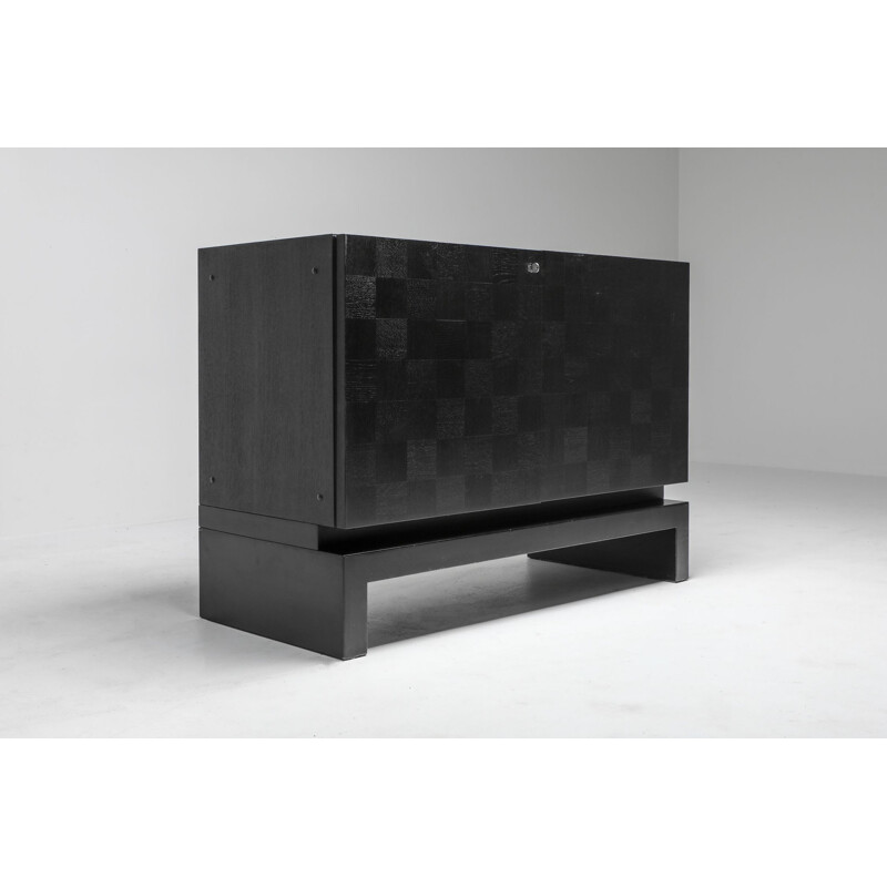 Vintage black sectional Credenza by De Coene, 1970s