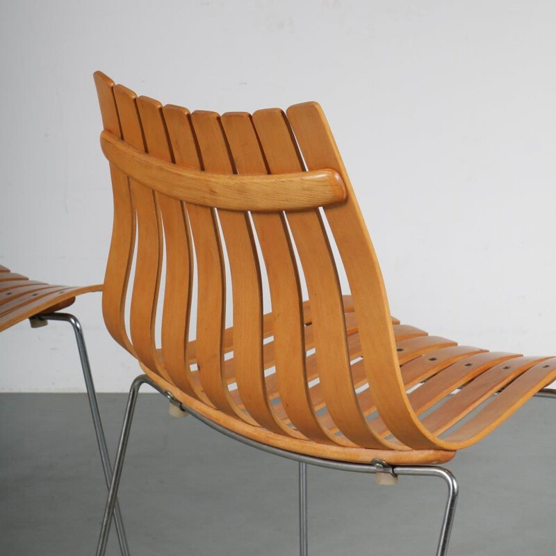 Vintage stacking chair designed by Hans Brattrud, manufactured by Hove in Norway 1960