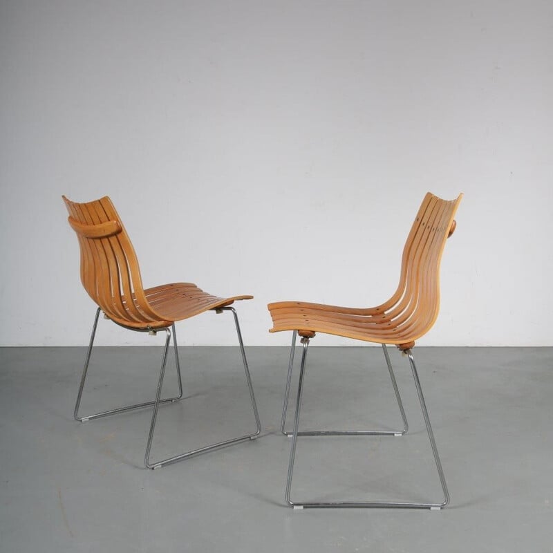 Vintage stacking chair designed by Hans Brattrud, manufactured by Hove in Norway 1960