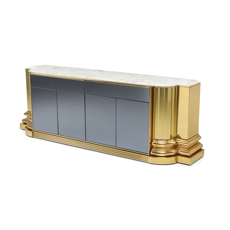 Vintage brass and marble Credenza by Sandro Petti for Maison Jansen 1970