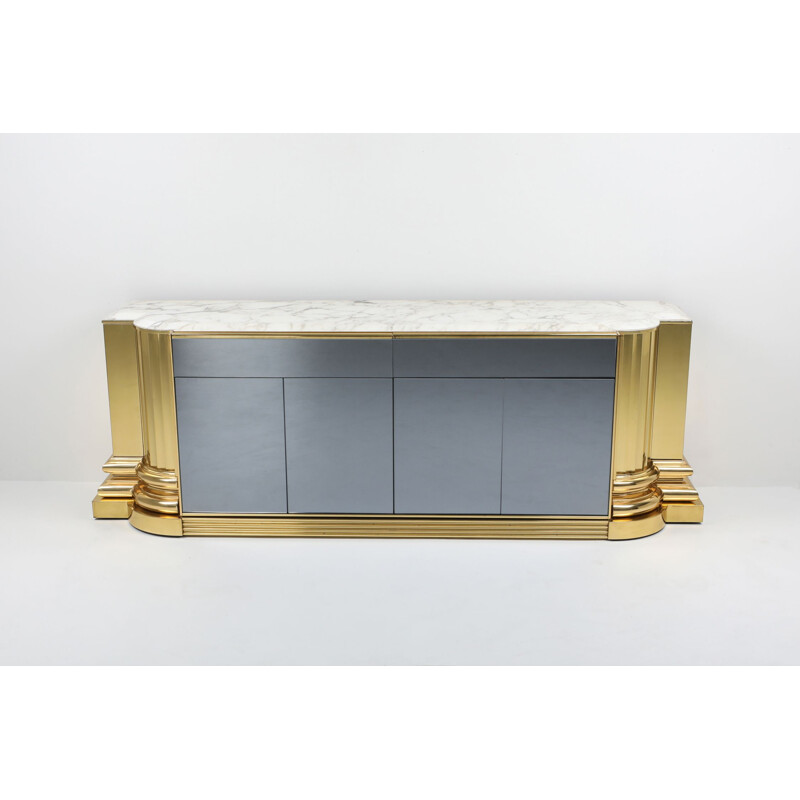 Vintage brass and marble Credenza by Sandro Petti for Maison Jansen 1970