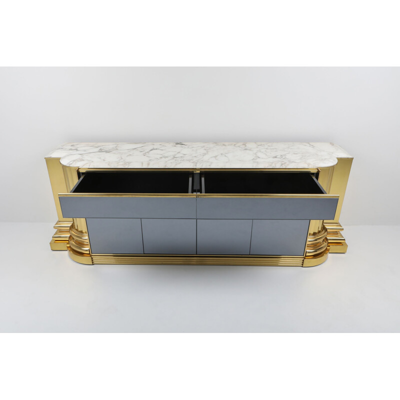 Vintage brass and marble Credenza by Sandro Petti for Maison Jansen 1970