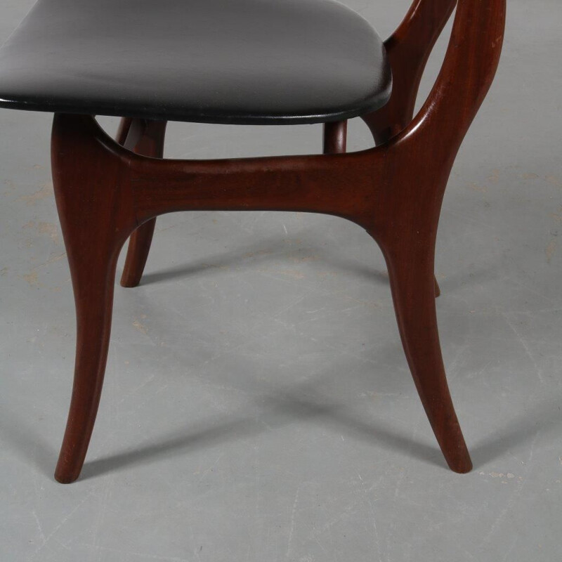 Set of 6 dining chairs  designed by Louis van Teeffelen, manufactured by WéBé in the Netherlands 1950