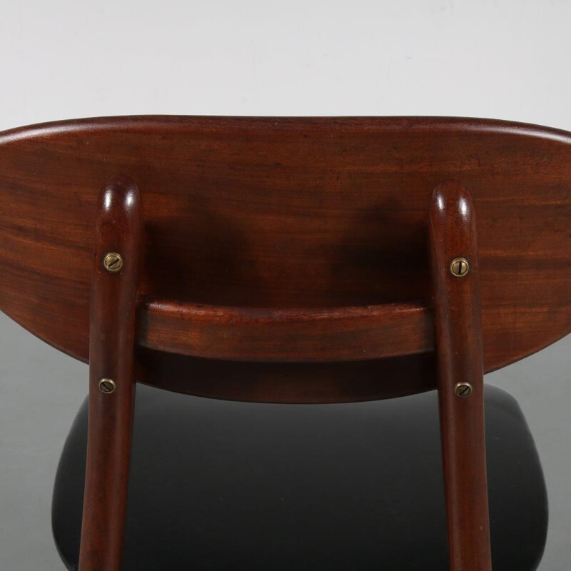Ensemble de 6 chaises à manger conçues par Louis van Teeffelen, fabriquées par WéBé aux Pays-Bas en 1950