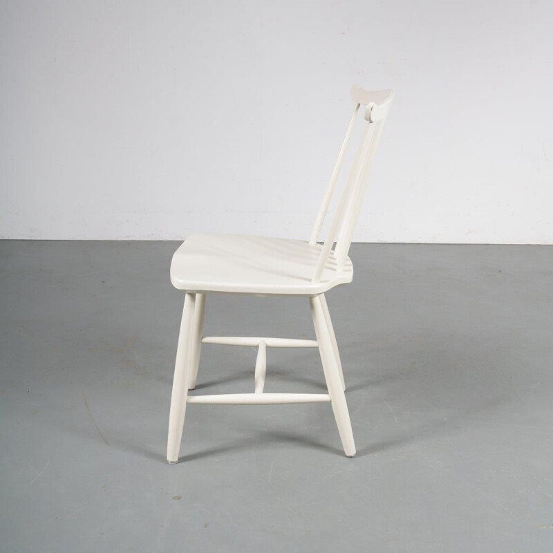 Ensemble de 4 chaises en bois blanc vintage par Hagafors 1960