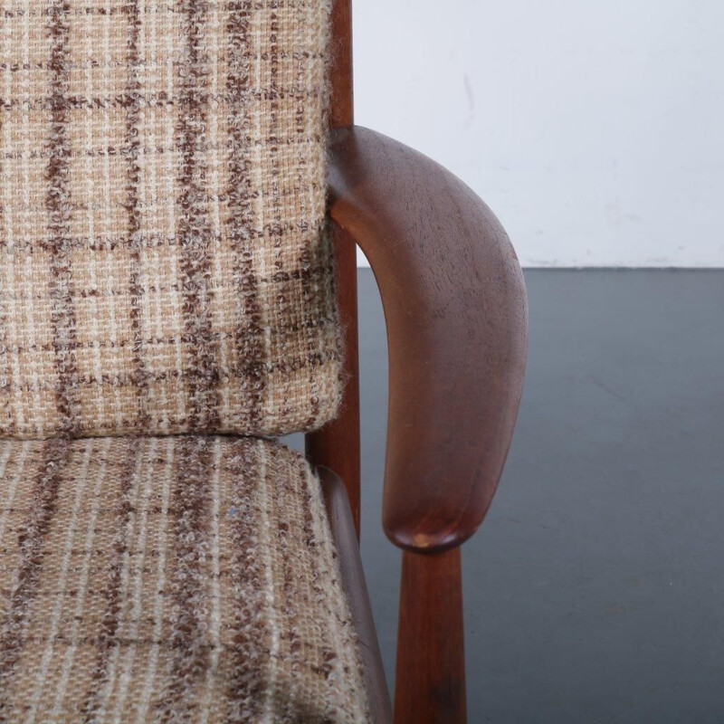 Chaise longue conçue par Grete Jalk, fabriquée par la France et Daverkosen au Danemark en 1950
