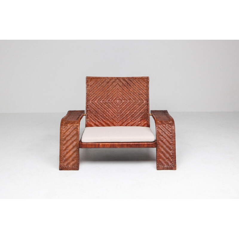 Chaise longue vintage en cuir par Marzio Cecchi 1970