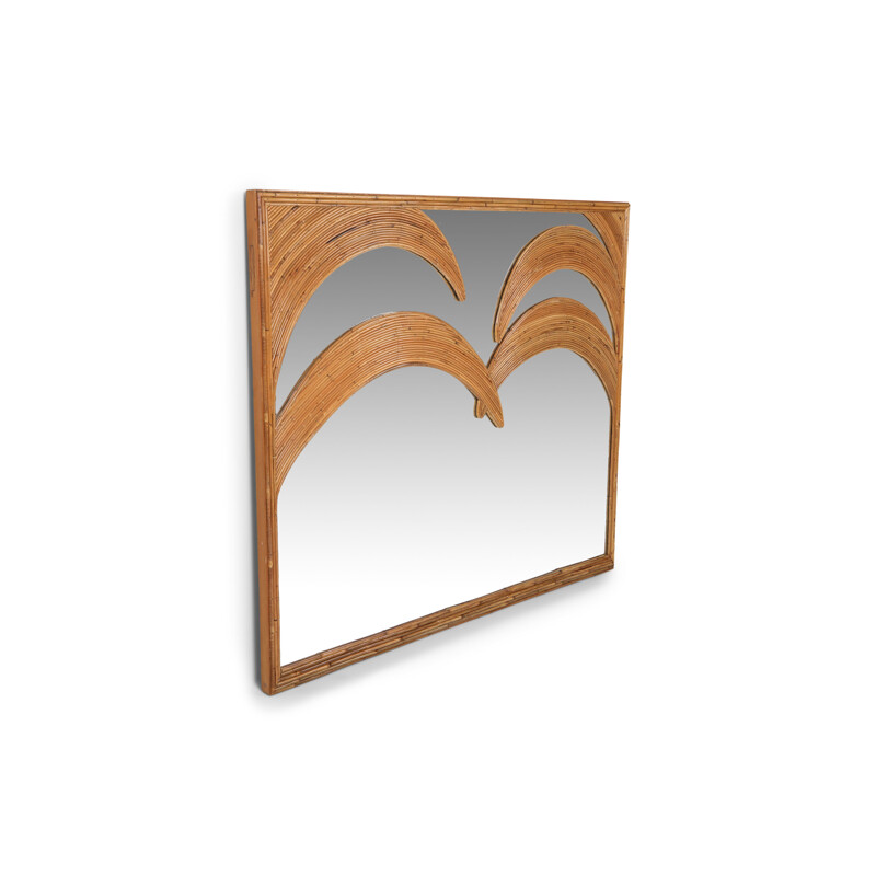 Vintage mirror Vivai Del Sud Large Tropicalist 1970