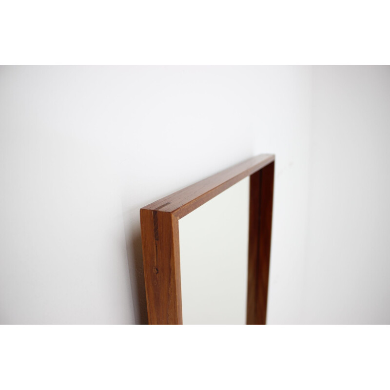 Vintage teak rectangular mirror Danish 1960