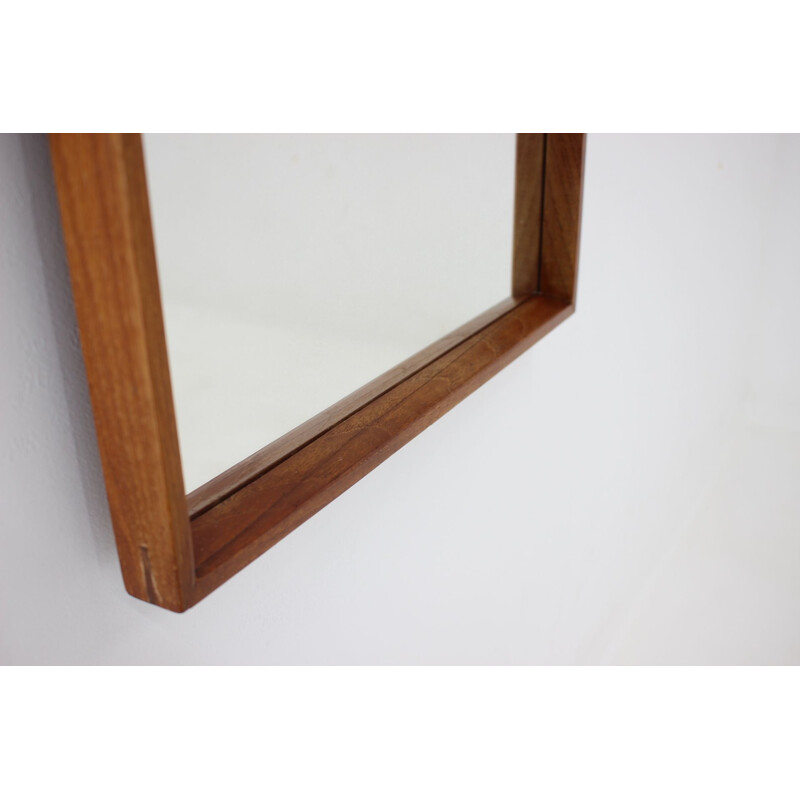 Vintage teak rectangular mirror Danish 1960