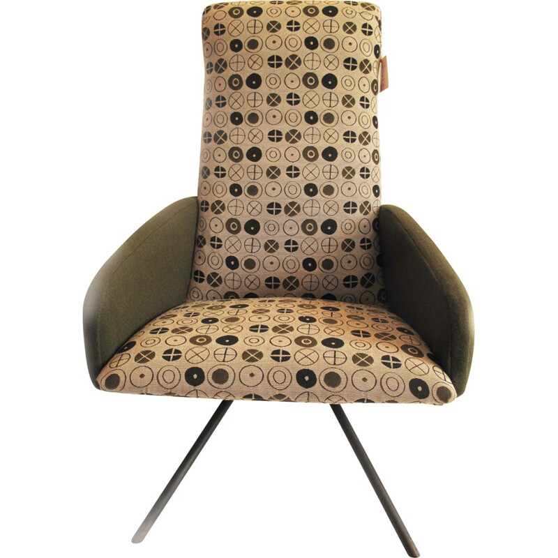 Vintage armchair in "Maharam" fabric - 1950s