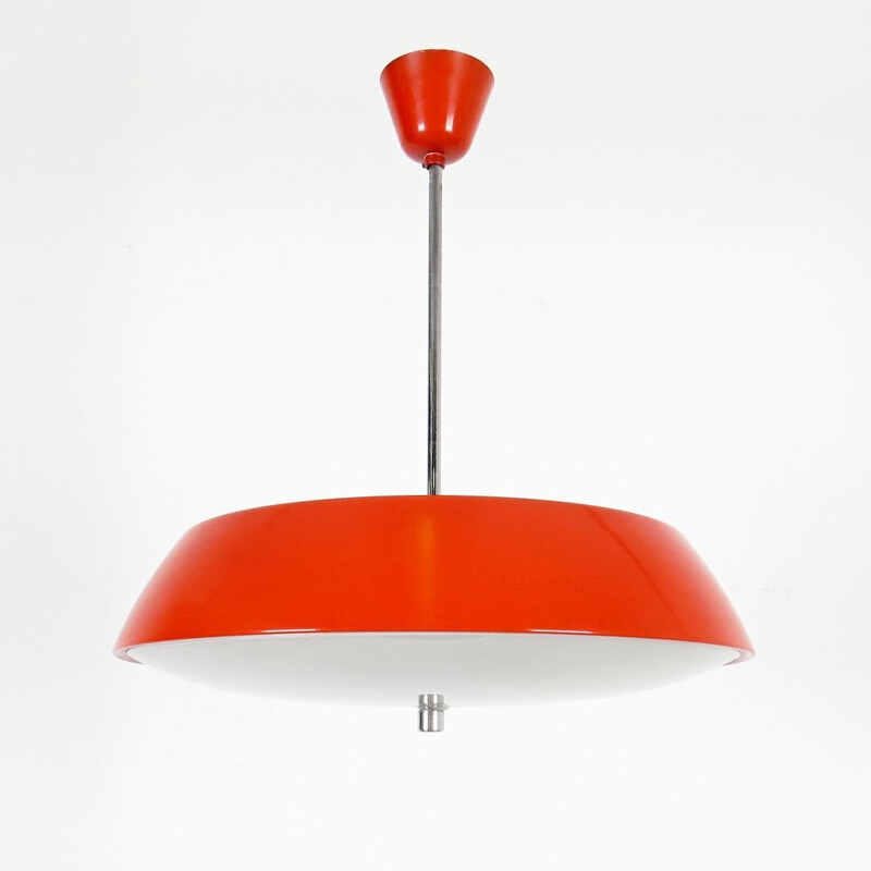 Lampada a sospensione rossa vintage di Josef Hurka, 1960