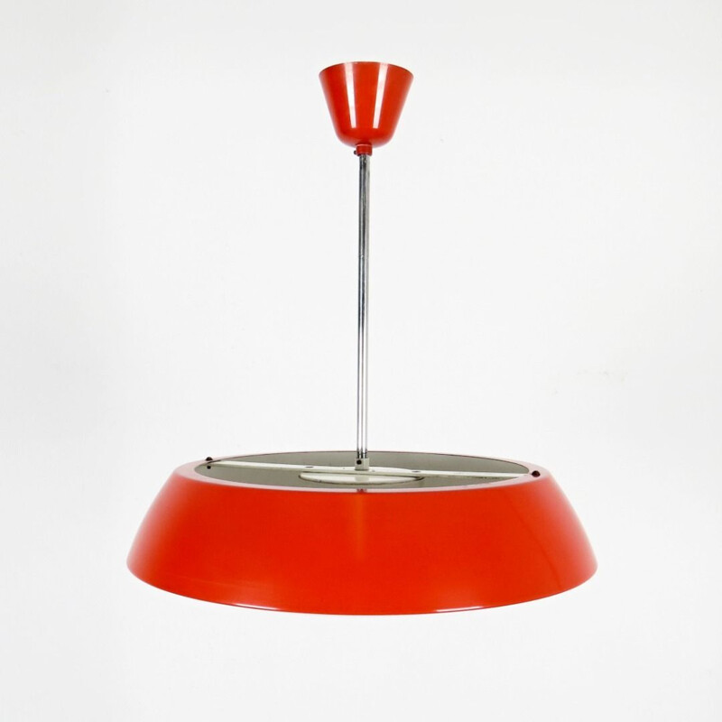 Vintage red pendant light by Josef Hurka, 1960s