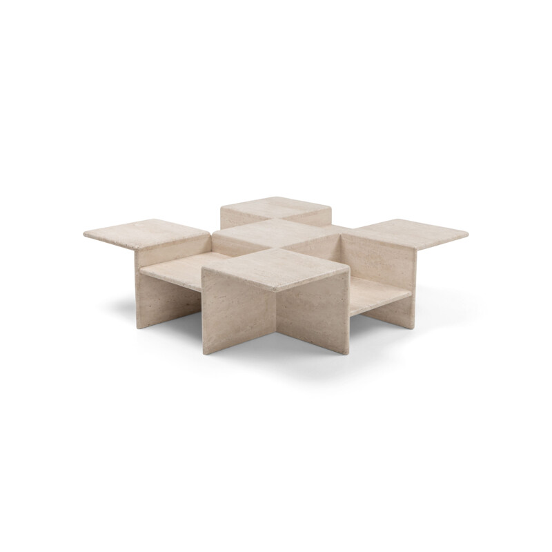 Vintage travertine coffee table, Italy, 1970s