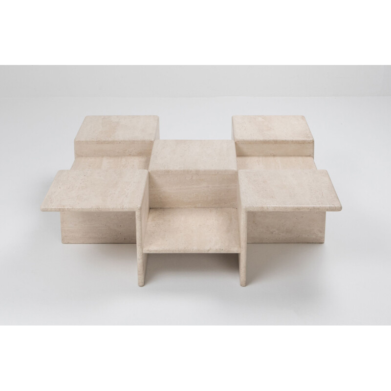 Vintage travertine coffee table, Italy, 1970s