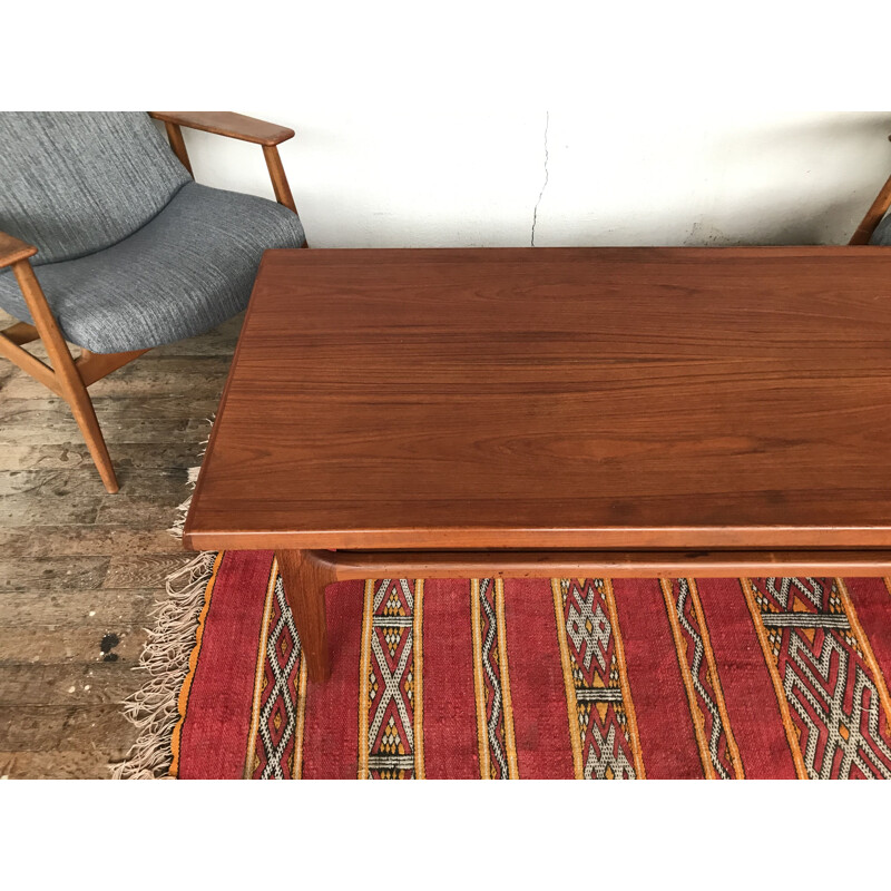 Vintage teak coffee table by Niels Bach, Denmark, 1960 