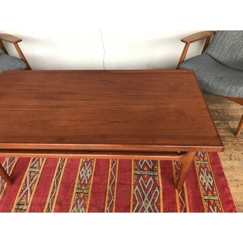 Vintage teak coffee table by Niels Bach, Denmark, 1960 