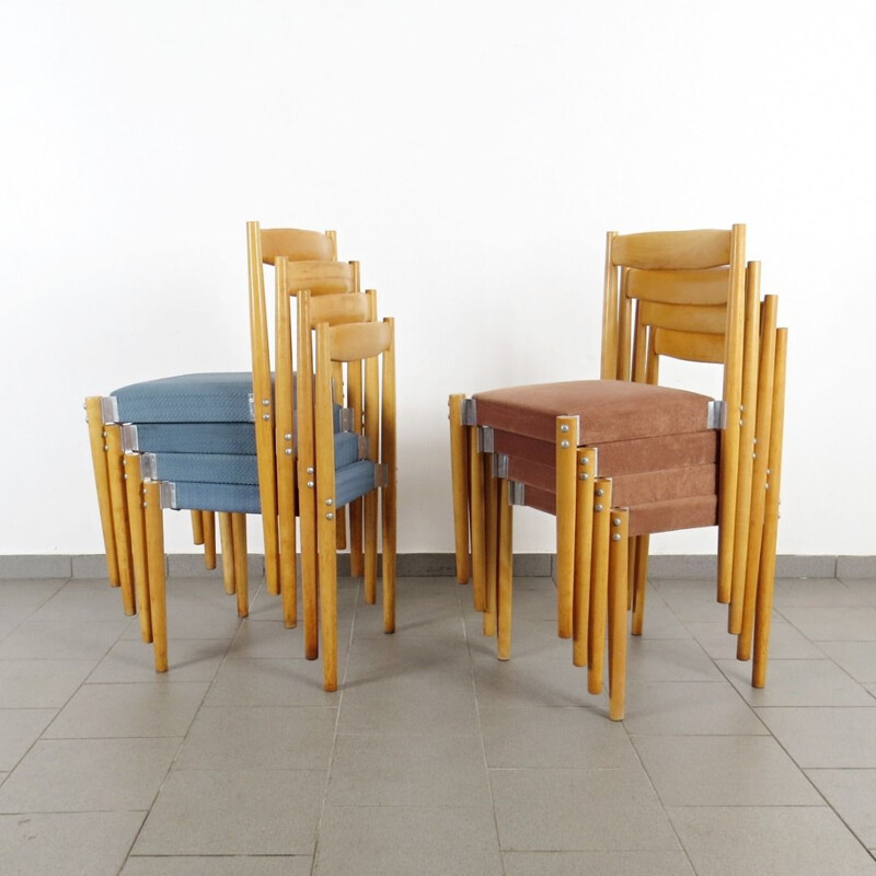 Set of vintage dining chairs by Miroslav Navratil, 1960s