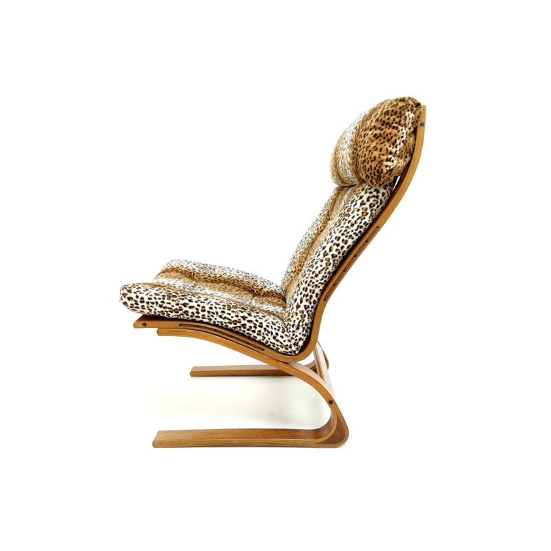 Vintage Kengu leopard lounge chair by Elsa & Nordahl Solheim For Rybo Rykken Furniture, 1970s