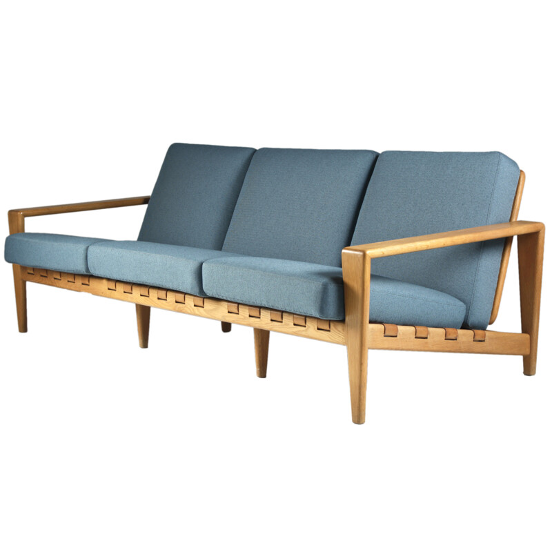 Seffle Mobelfabrik 3-seater sofa in oakwood, Svante SKOGH - 1950s