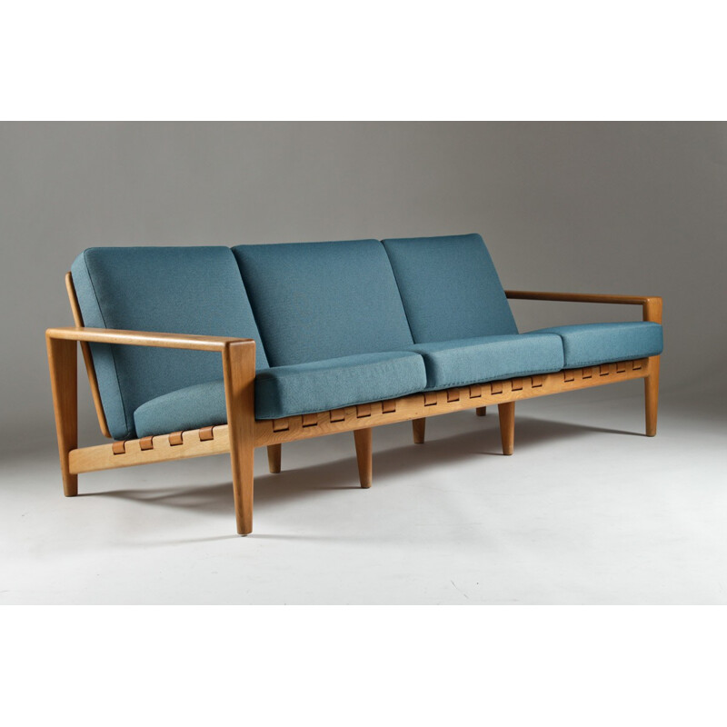 Seffle Mobelfabrik 3-seater sofa in oakwood, Svante SKOGH - 1950s