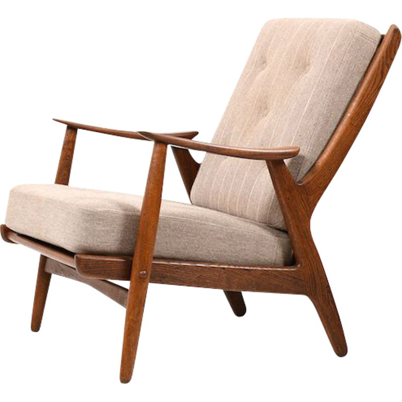 Oak danish vintage armchair, 1950s