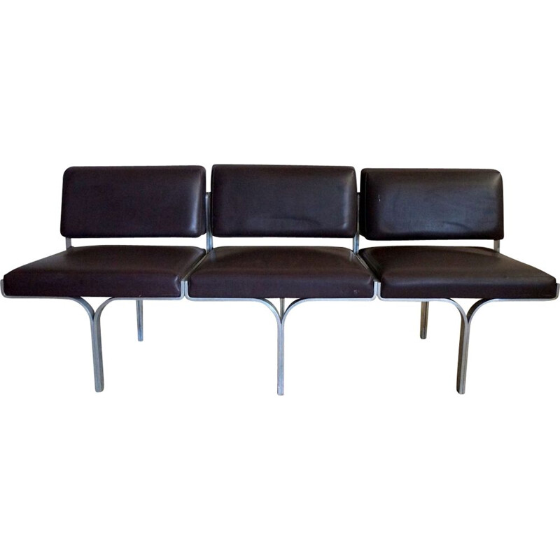 Black vintage bench by John Behringer, 1960s