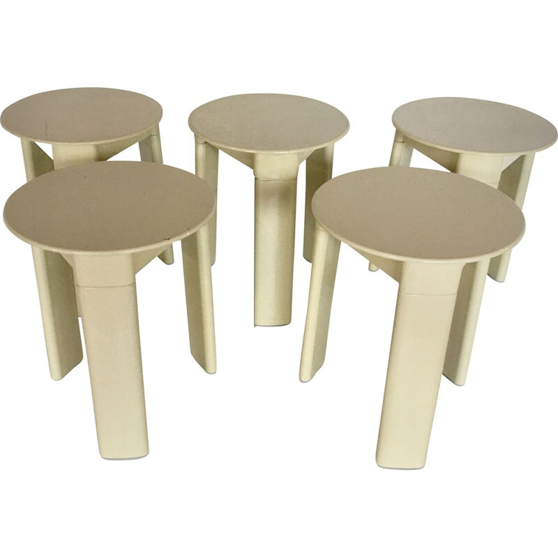Set of 5 stools by Olaf Von Bohr for Gédy, Italy, 1970s