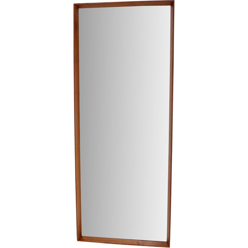 Danish teak rectangular vintage mirror, 1960s