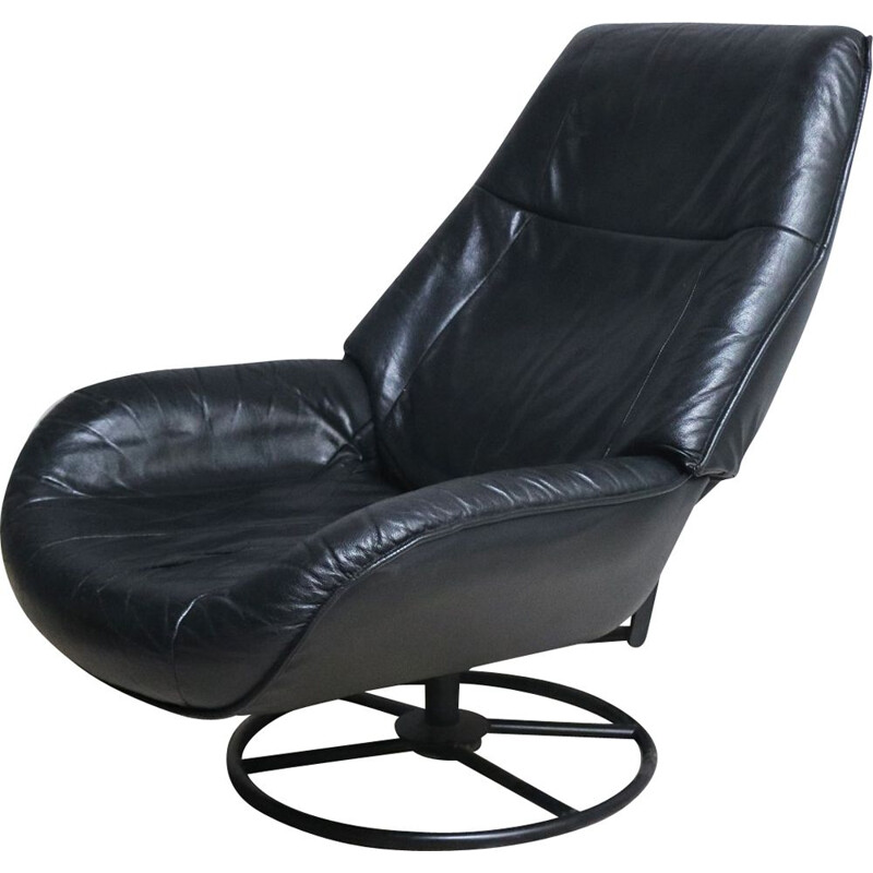 Vintage leather lounge chair by Kebe, Denmark, 1960s