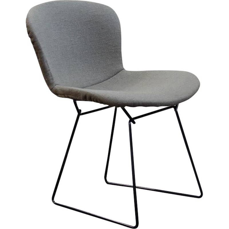 Vintage khaki and steel chair by Harry Bertoia from Knoll