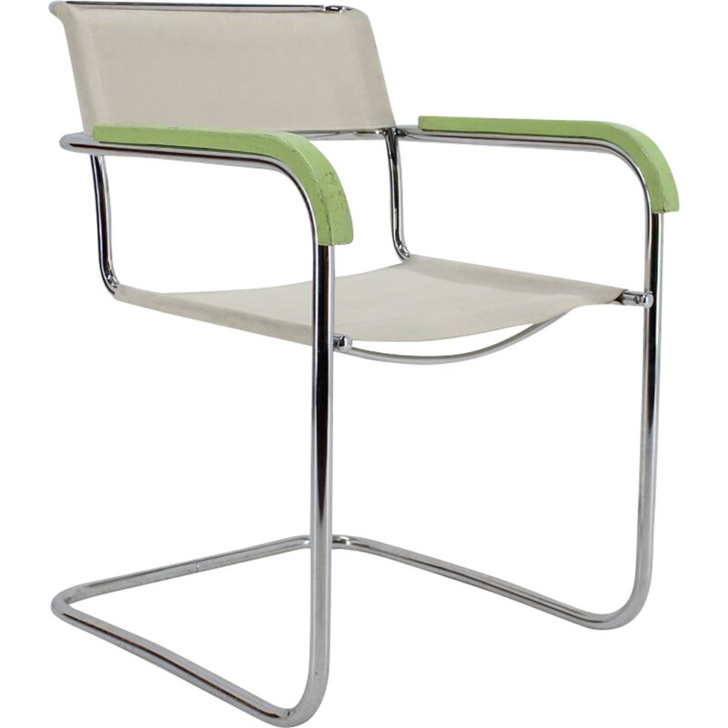 Vintage white B34 chair by Marcel Breuer for Thonet, 1930s