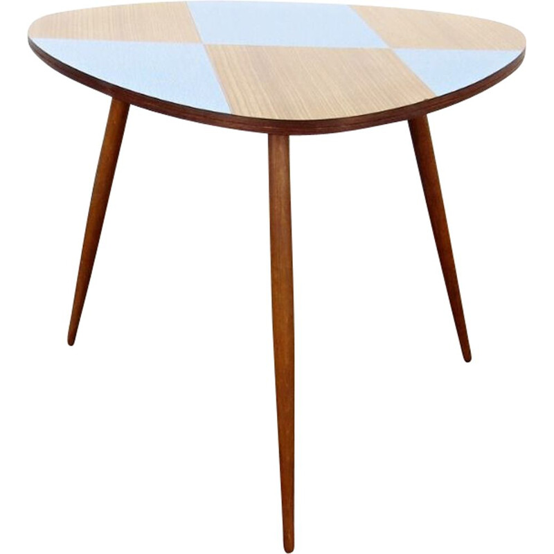 Vintage side table checkerboard pattern, Czechoslovakia, 1960