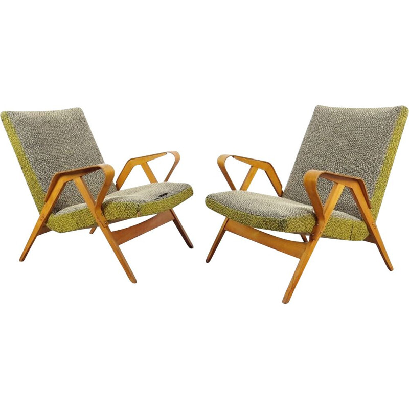 Pair of grey armchairs by František Jirak, Czechoslovakia, 1960