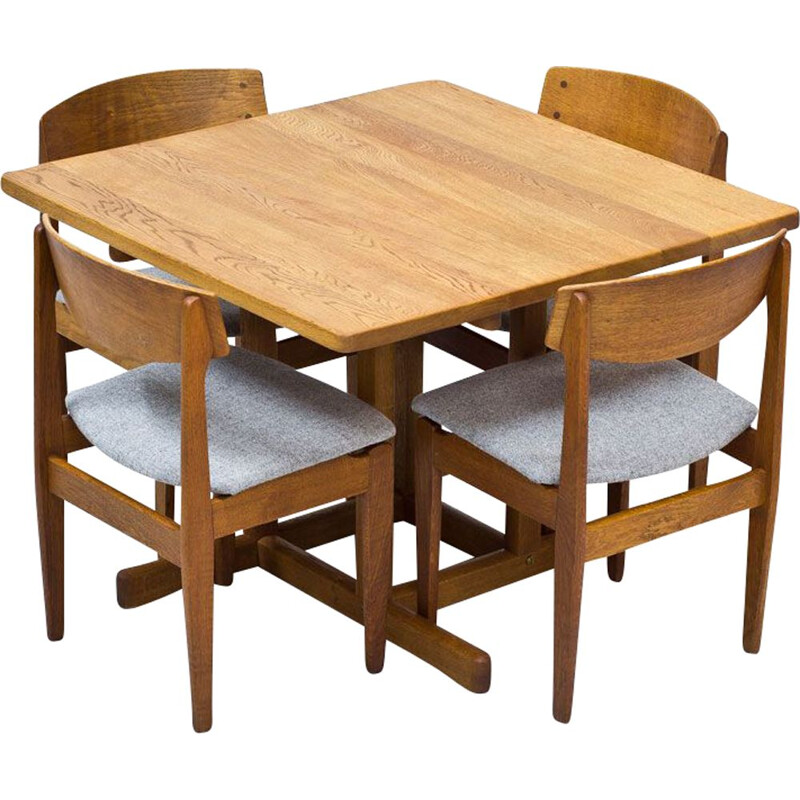 Vintage solid oak dining table by Børge Mogensen, Denmark, 1960s
