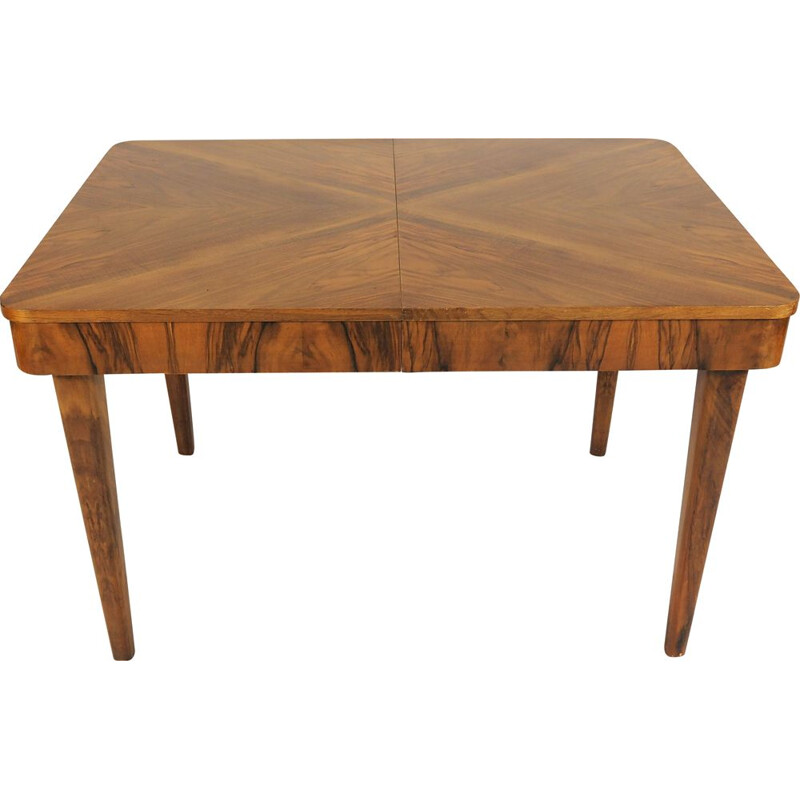 Vintage walnut side table by Jindřich Halabala for UP Závody, 1950s