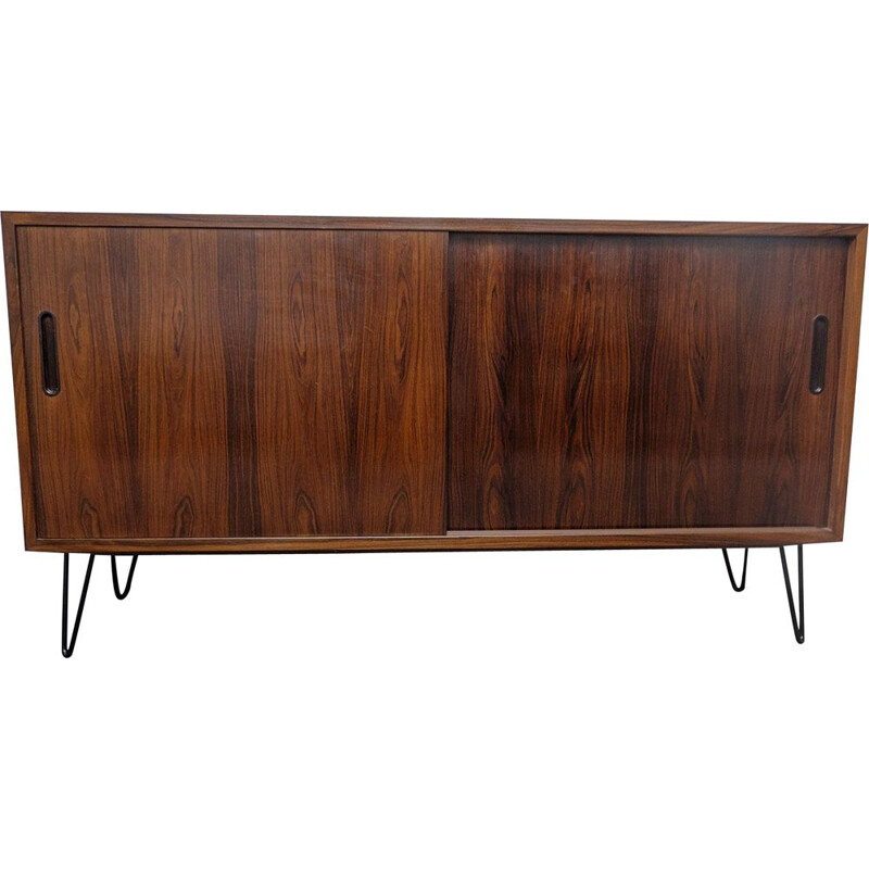 Vintage rosewood sideboard with sliding doors by Hundevad &Co