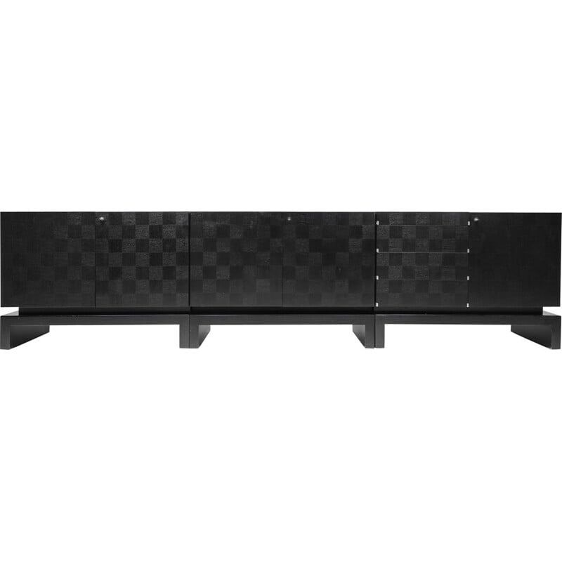 Vintage black sectional Credenza by De Coene, 1970s