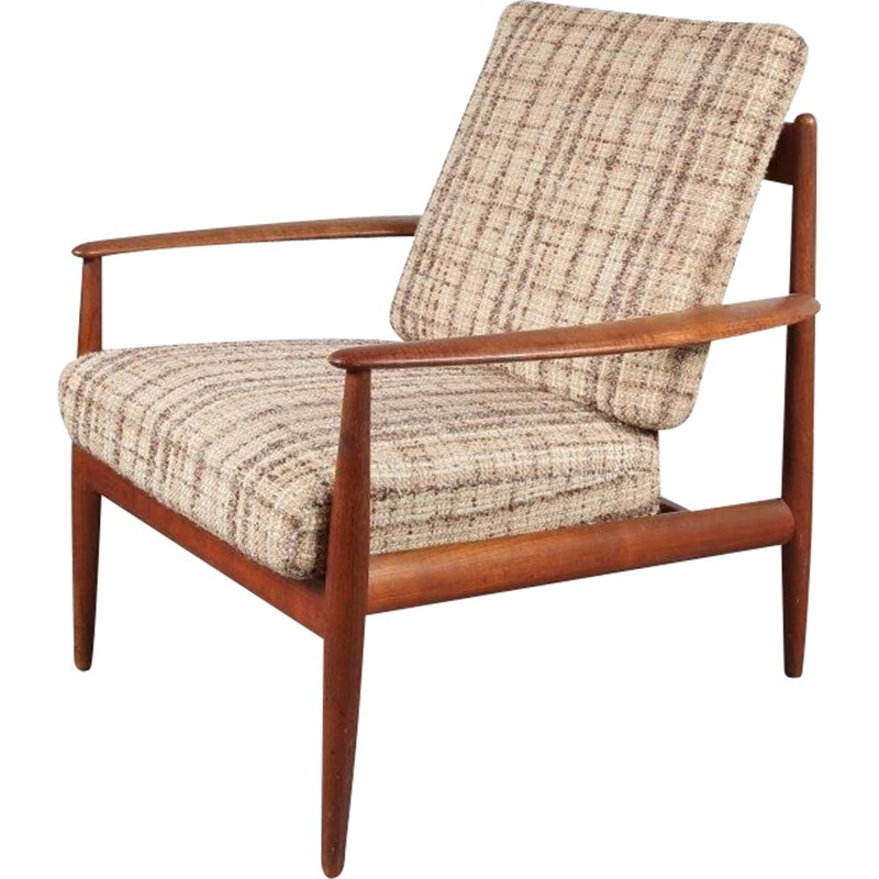 Loungestoel ontworpen door Grete Jalk, vervaardigd door Frankrijk en Daverkosen in Denemarken in 1950