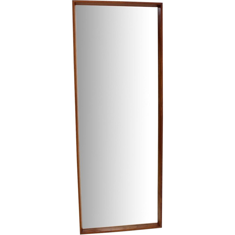 Vintage teak rectangular mirror Danish 1960