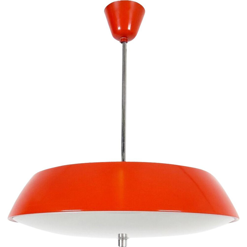 Vintage red pendant light by Josef Hurka, 1960s