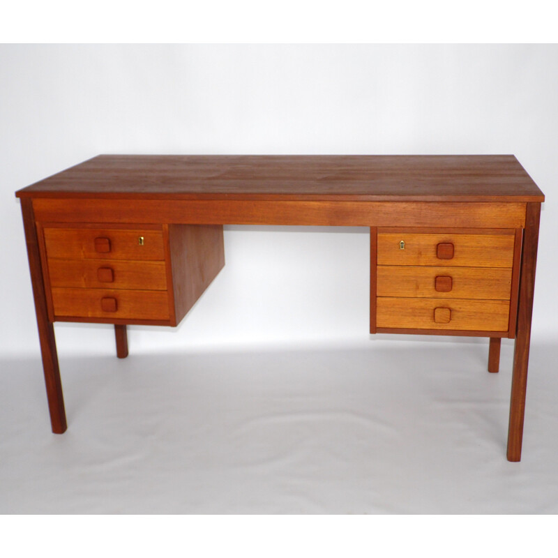 Vintage "domino" desk in teak 1960