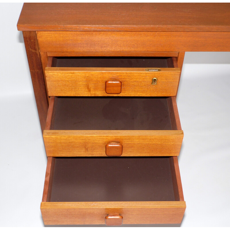 Vintage "domino" desk in teak 1960