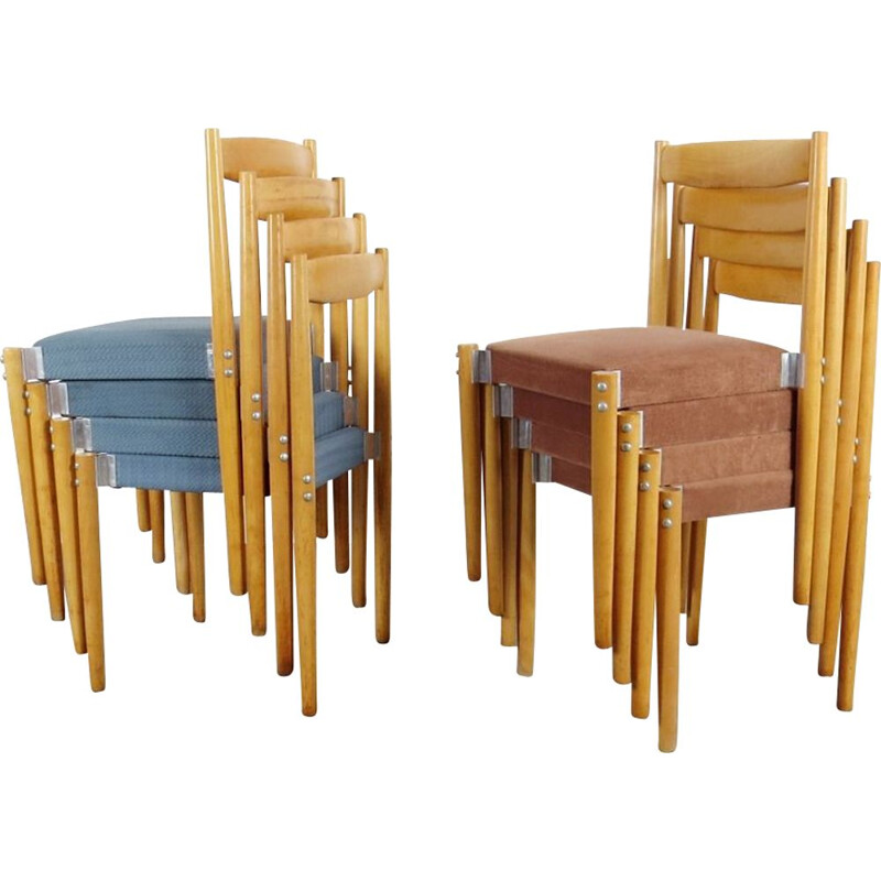 Set of vintage dining chairs by Miroslav Navratil, 1960s