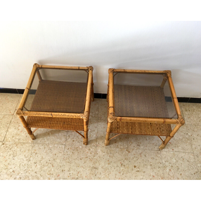 Vintage rattan sofa pieces 1970