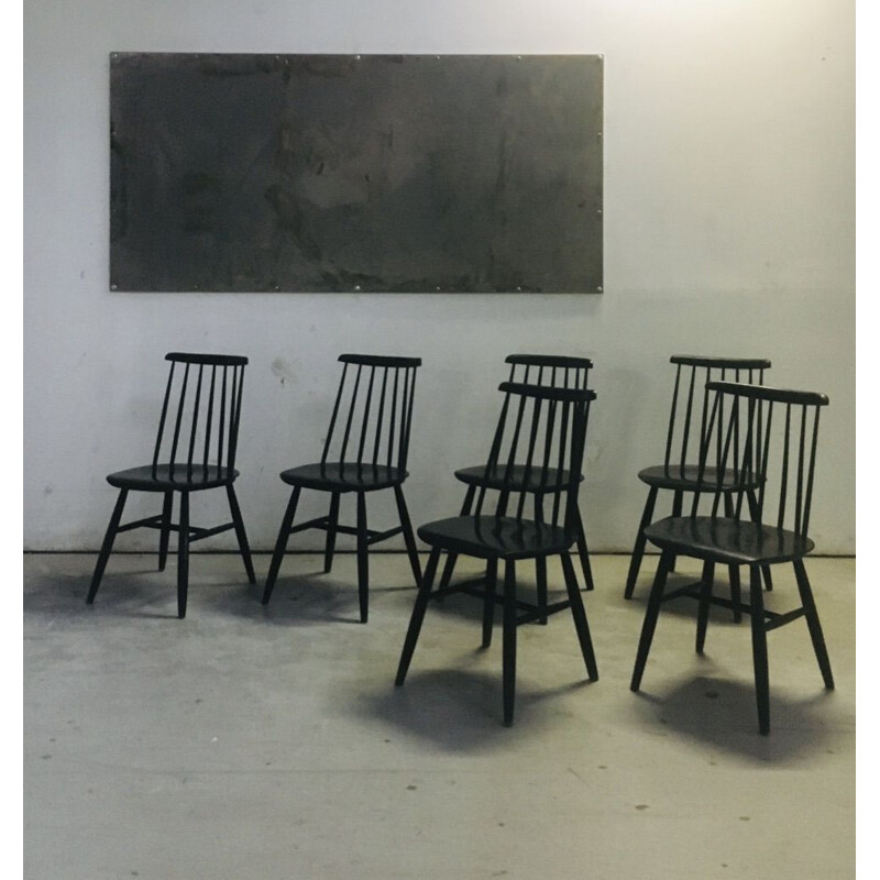 Set of 6 vintage chairs "Fanett" by Ilmari Tapiovaara 1960