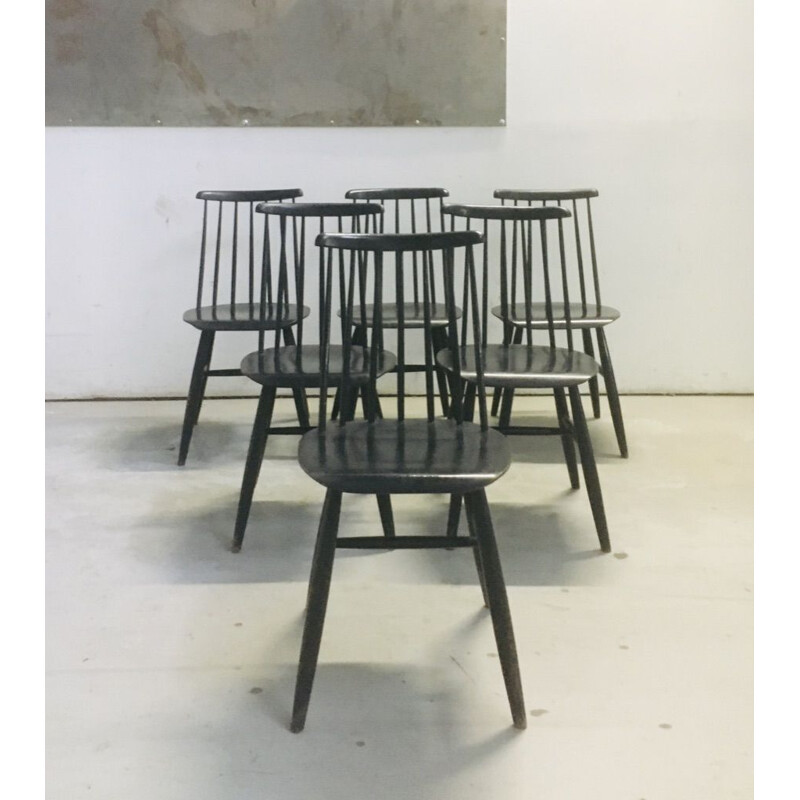 Set of 6 vintage chairs "Fanett" by Ilmari Tapiovaara 1960