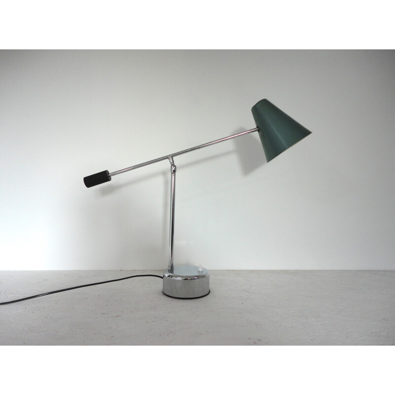 Lampe de table rotative en chrome et métal laqué - 1960