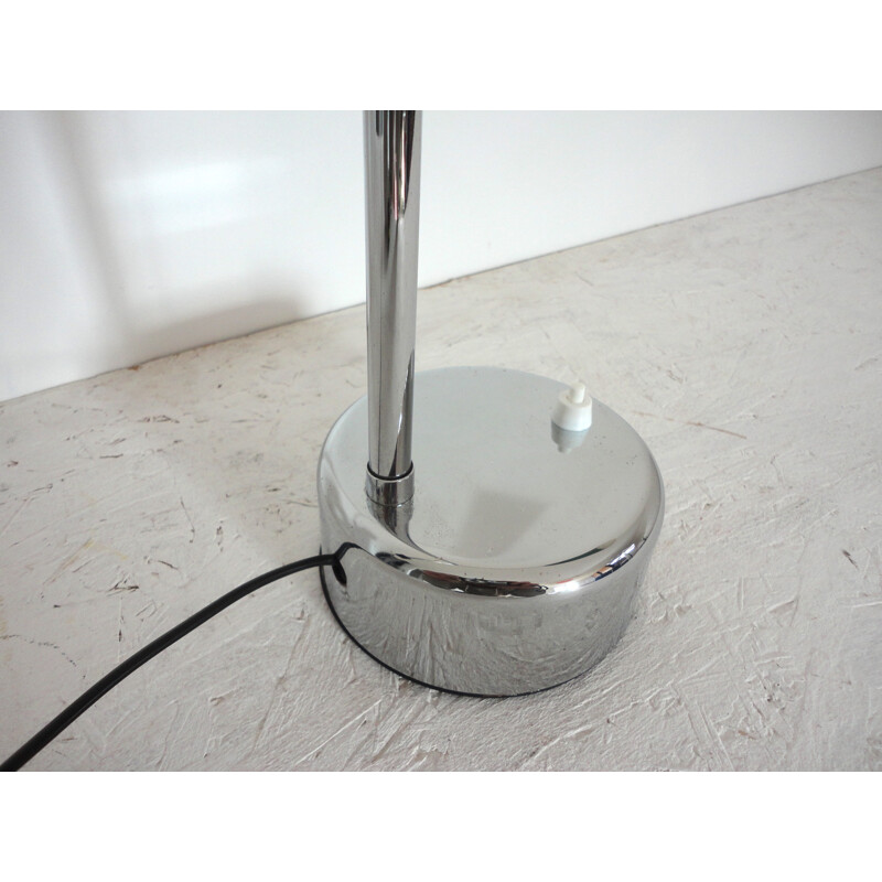 French swivel lamp table in chrome and lacquered metal - 1960s